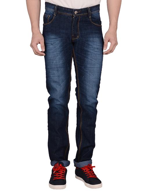 blue denim heavy washed jeans - 10456022 - Standard Image - 1