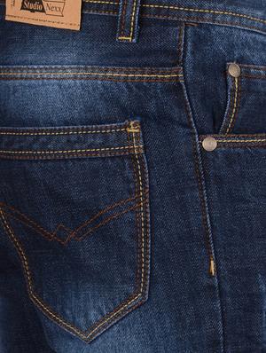 blue denim heavy washed jeans - 10456022 - Standard Image - 4