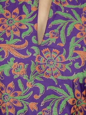 purple cotton straight kurta - 10474181 - Standard Image - 4