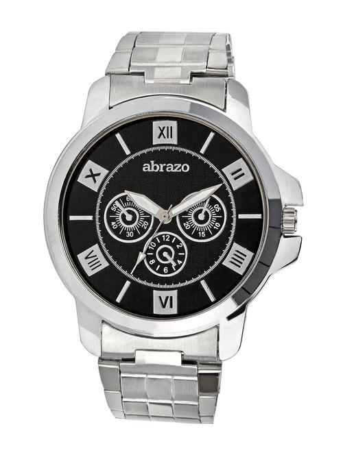 black colored metal alloy chronograph wrist watch - 10484800 - Very Small Image - 1