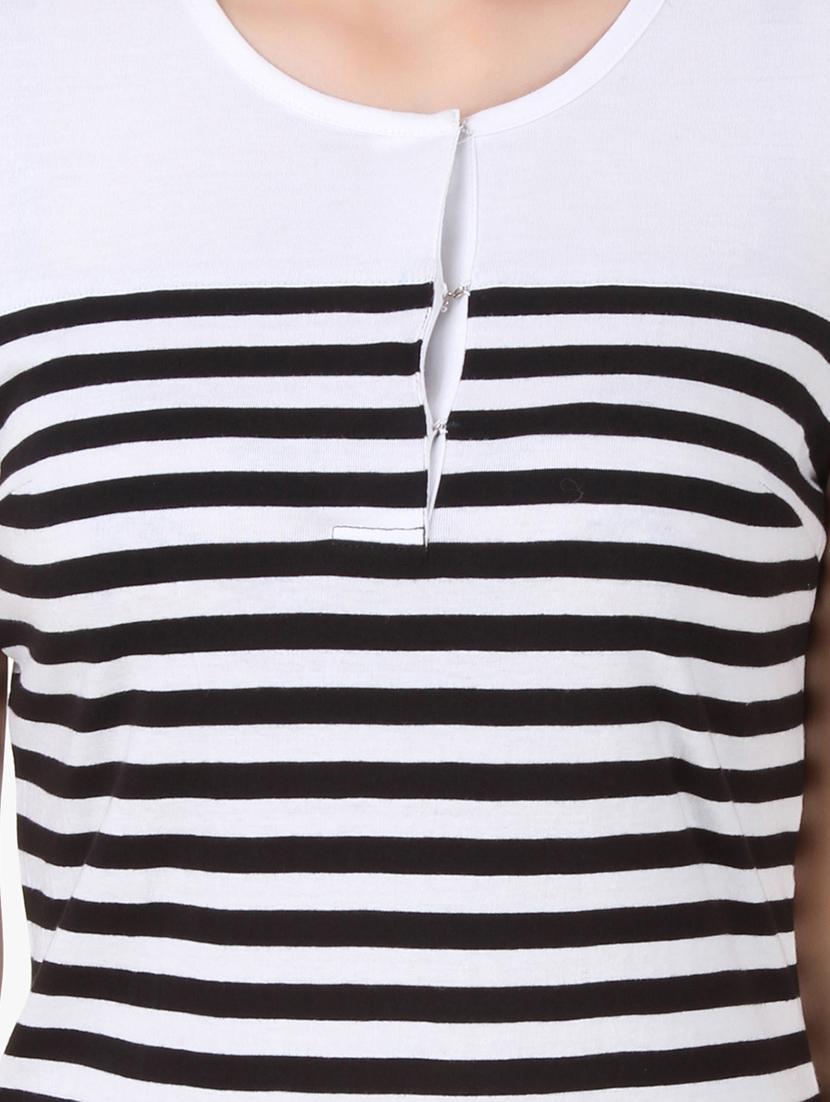 side slit striped maxi dress - 10485200 - Zoom Image - 4