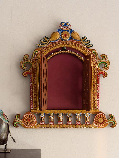 eCraftIndia Decorative Papier-Mache Wooden Jharokha Wall Hanging - 10513041 - Standard Image - 1