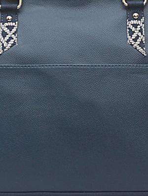 blue printed leatherette handbag - 1054362 - Standard Image - 4