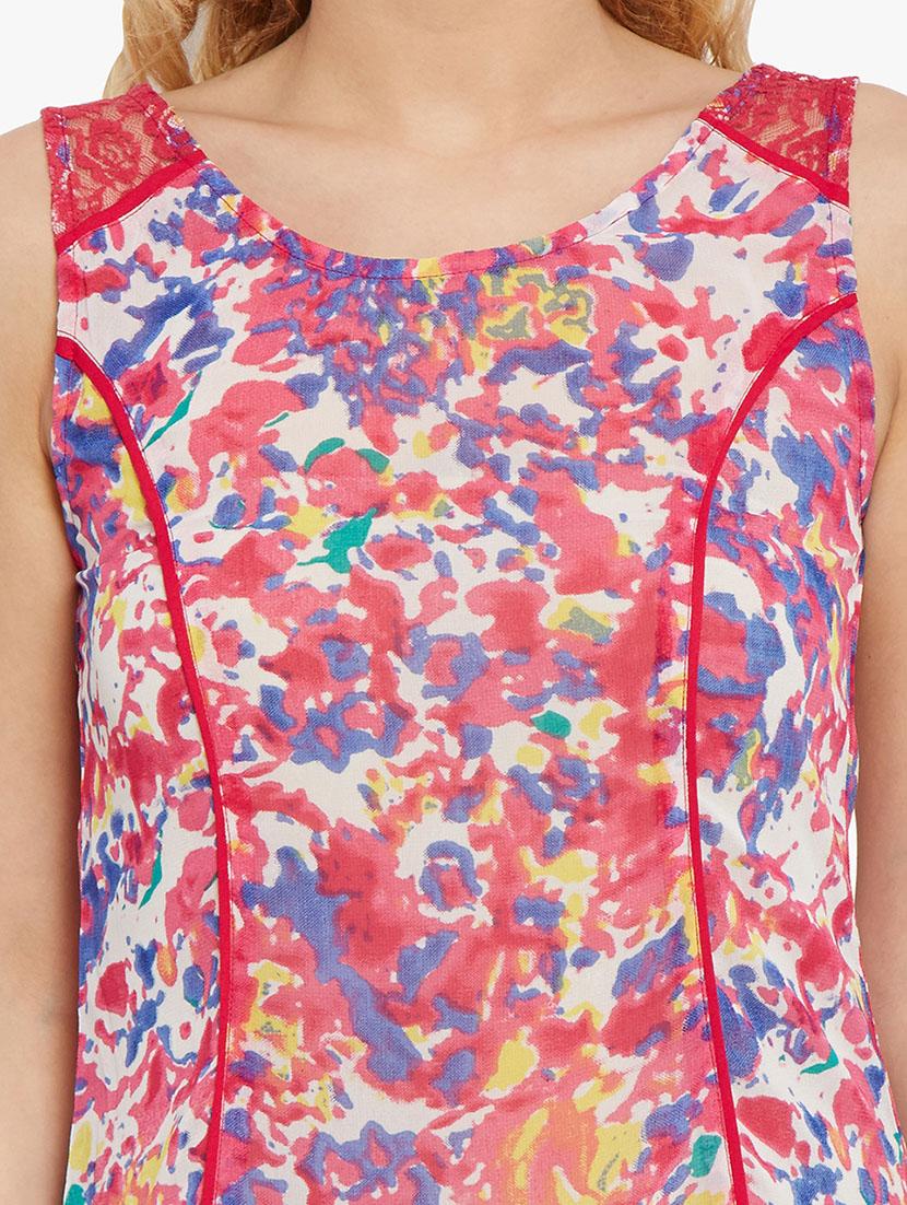 fuchsia georgette top - 10549139 - Zoom Image - 4