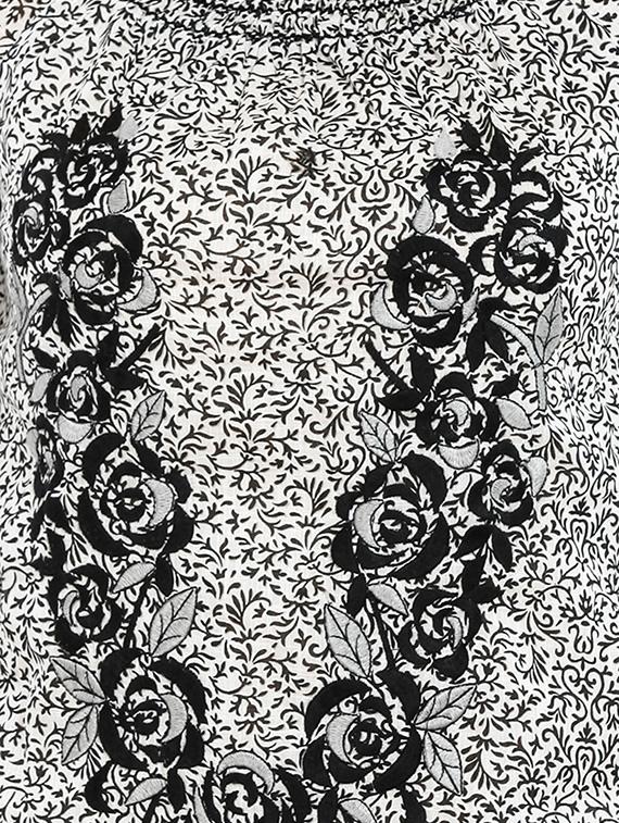 black & white cotton floral printed top - 10551019 - Zoom Image - 4