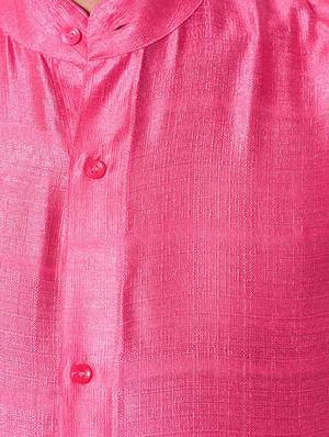 pink matka silk casual shirt - 10551815 - Standard Image - 4