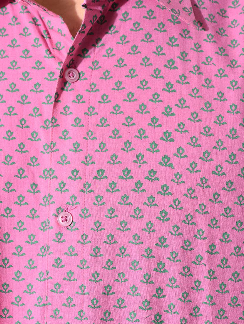 pink printed cotton silk casual shirt - 10551821 - Zoom Image - 4