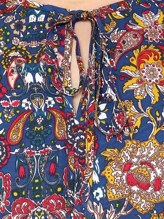blue crepe top - 10570510 - Zoom Image - 4