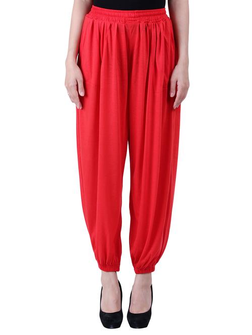 red viscose harem pants - 10571571 - Standard Image - 1