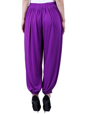 purple & black viscose harem pants - 10571572 - Standard Image - 4