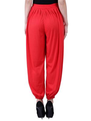 red & black viscose harem pants - 10571575 - Standard Image - 7