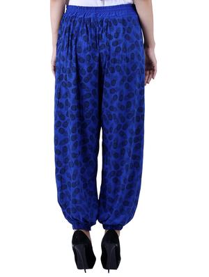 blue & purple viscose harem pants - 10571585 - Standard Image - 7