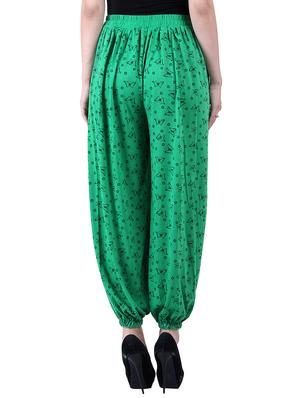 green & beige viscose harem pants - 10571588 - Standard Image - 4