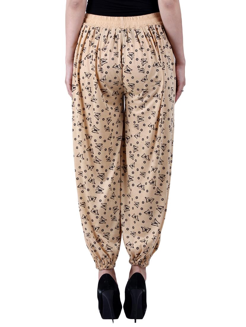 green & beige viscose harem pants - 10571588 - Zoom Image - 7
