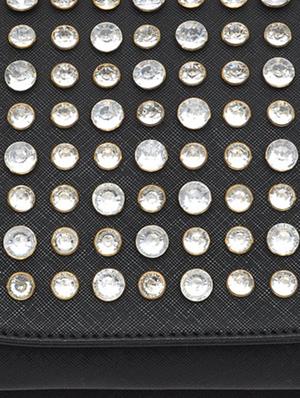 black leatherette sling bag - 10580609 - Standard Image - 4