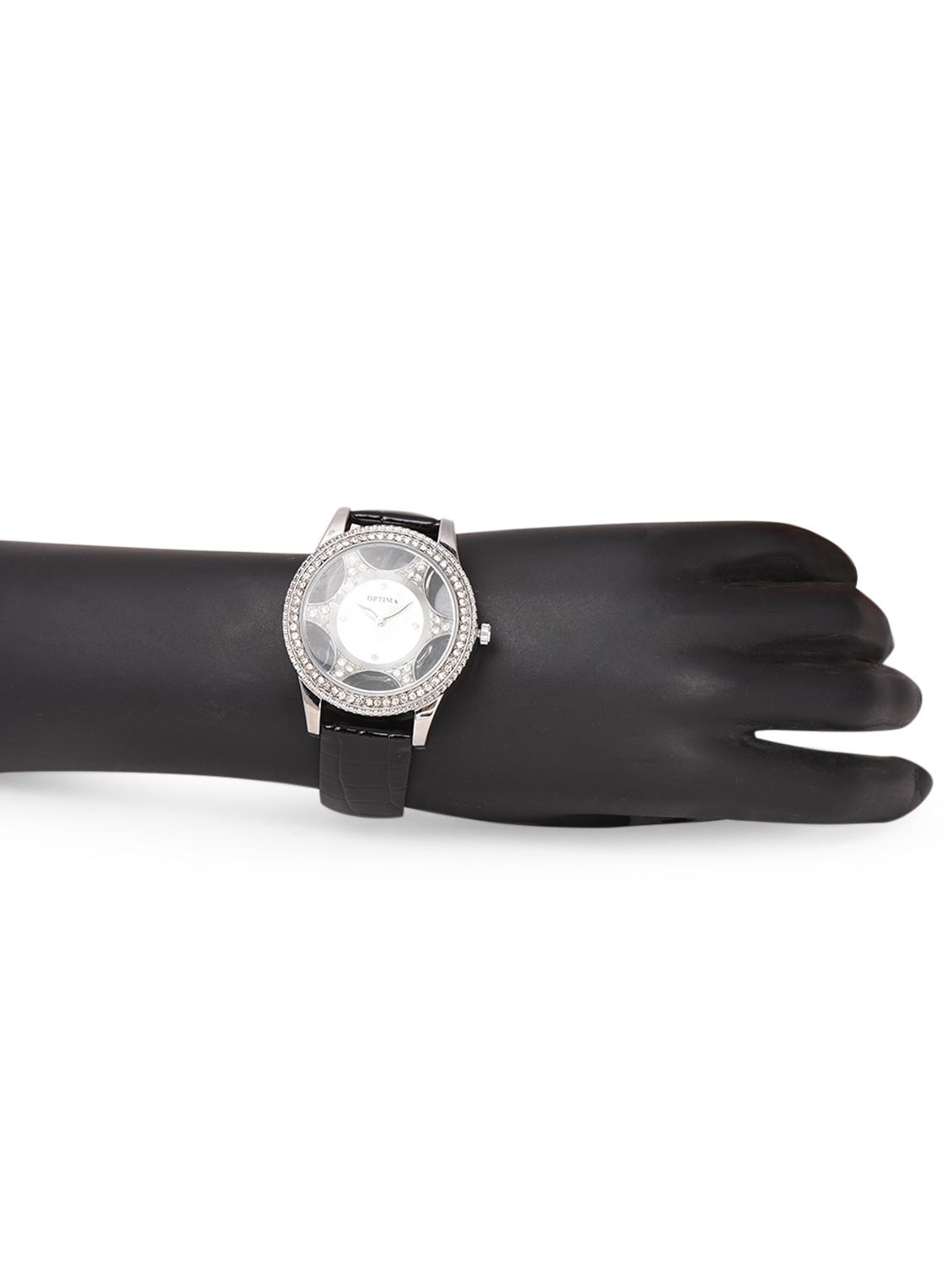 black croc skin buckle strap watch - 1058413 - Zoom Image - 4