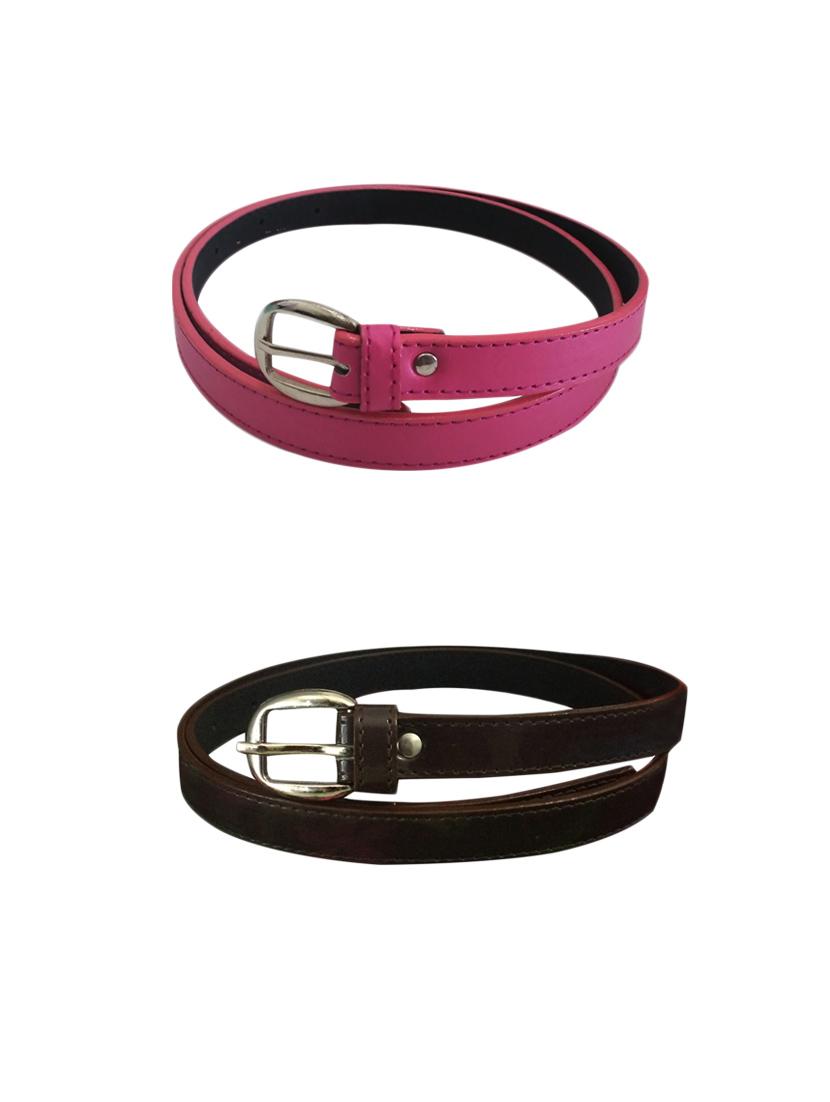 Pink,black Leatherette Combos Belt - By - 10589250