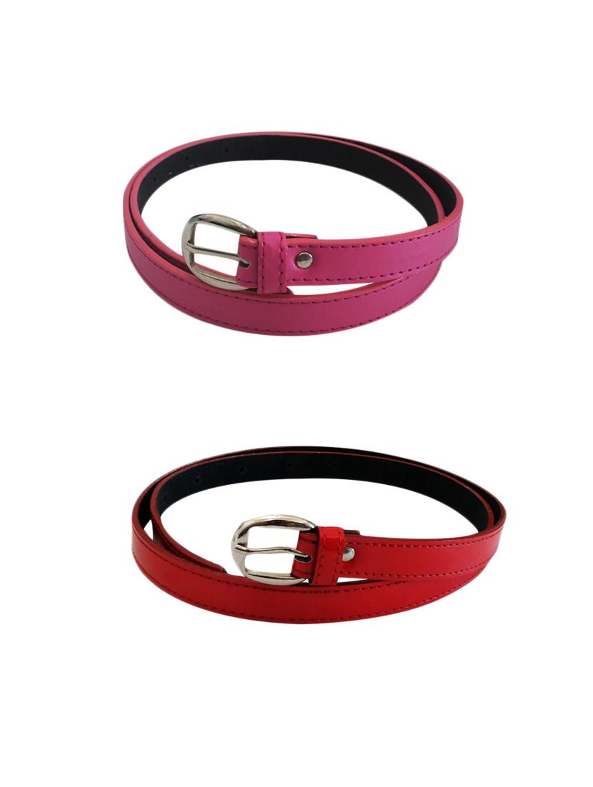 Pink,red Leatherette Combos Belt - By