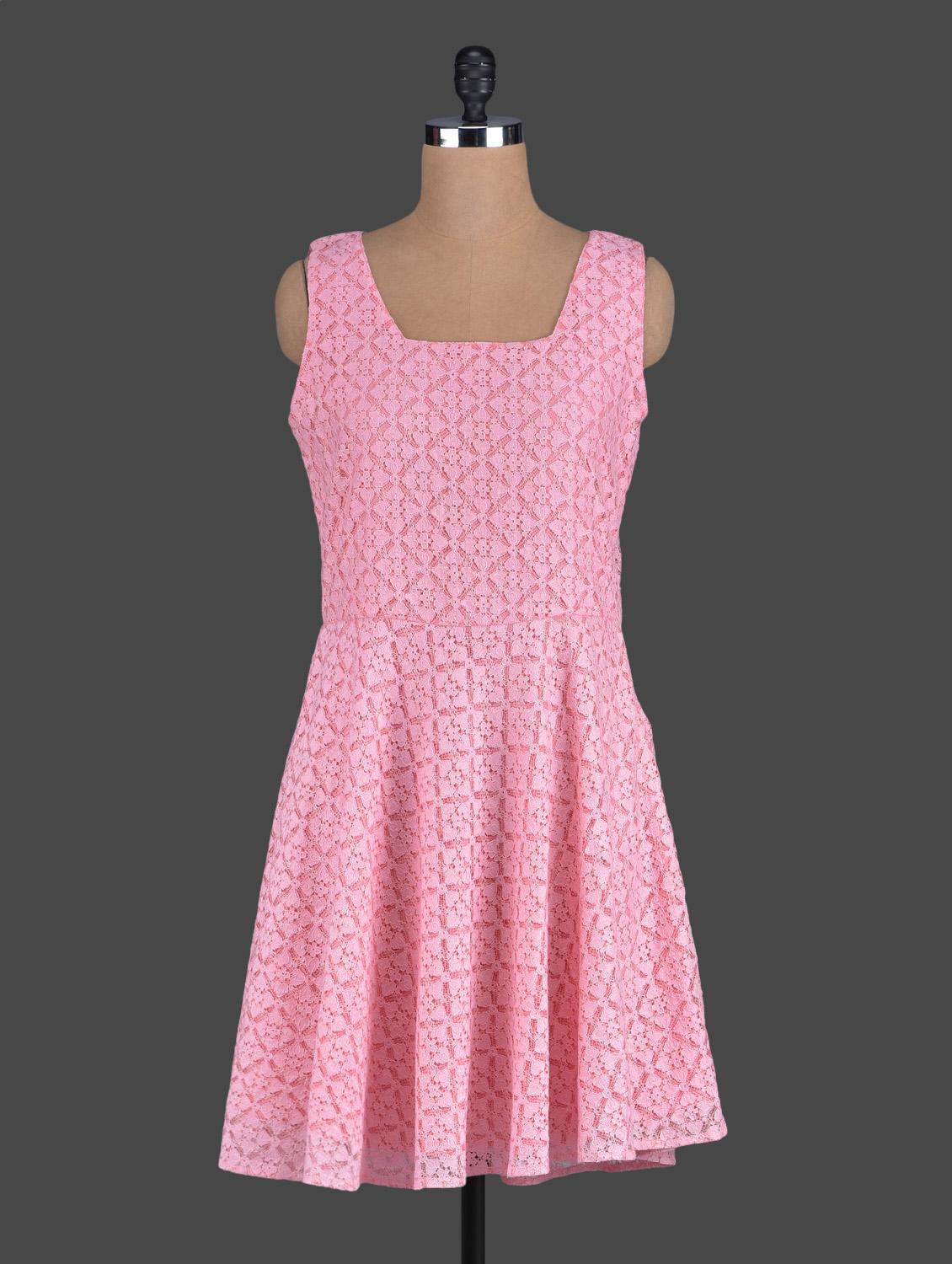 Pink Sleeveless Lace Dress - Eavan