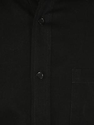 solid black cotton formal shirt - 10670050 - Standard Image - 4