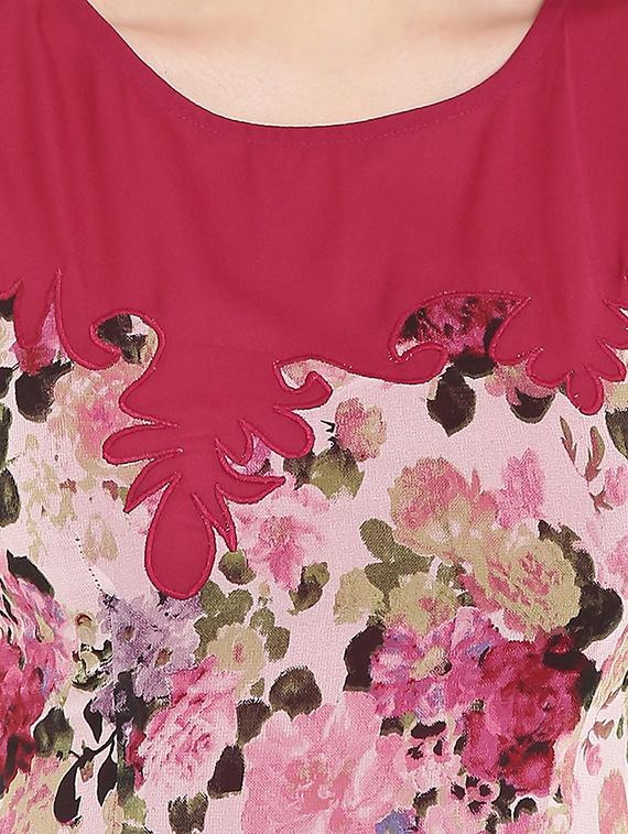 pink floral a-line dress - 10681695 - Zoom Image - 4