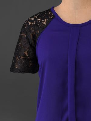 colorblock georgette top - 1069432 - Standard Image - 4