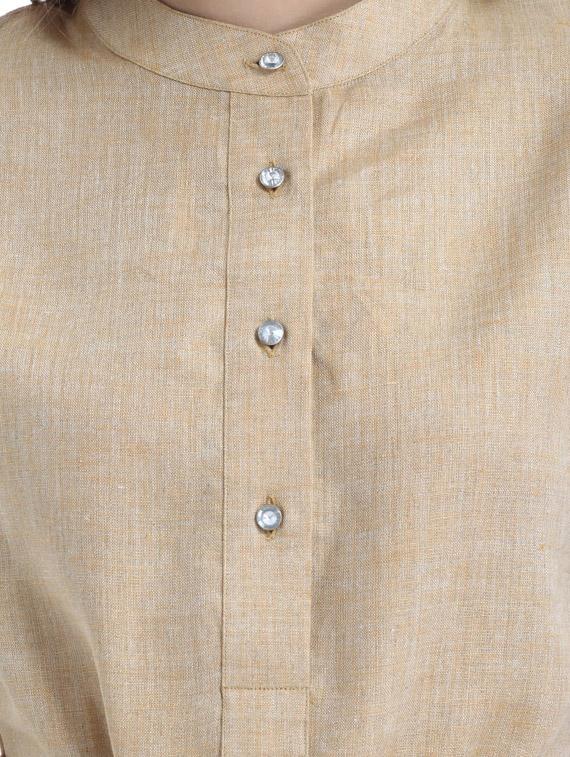 beige linen casual dress - 10700558 - Zoom Image - 4