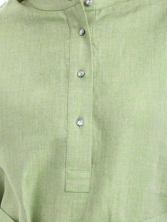 green linen dress - 10700559 - Zoom Image - 4
