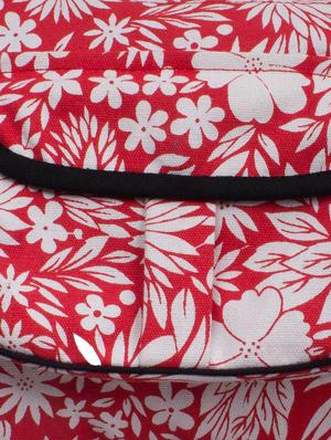 red and white canvas floral printed sling bag - 10701204 - Standard Image - 4