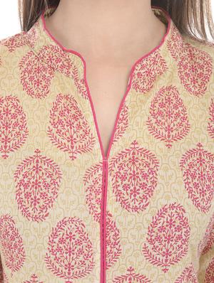 pink cotton kurta - 10710752 - Standard Image - 4
