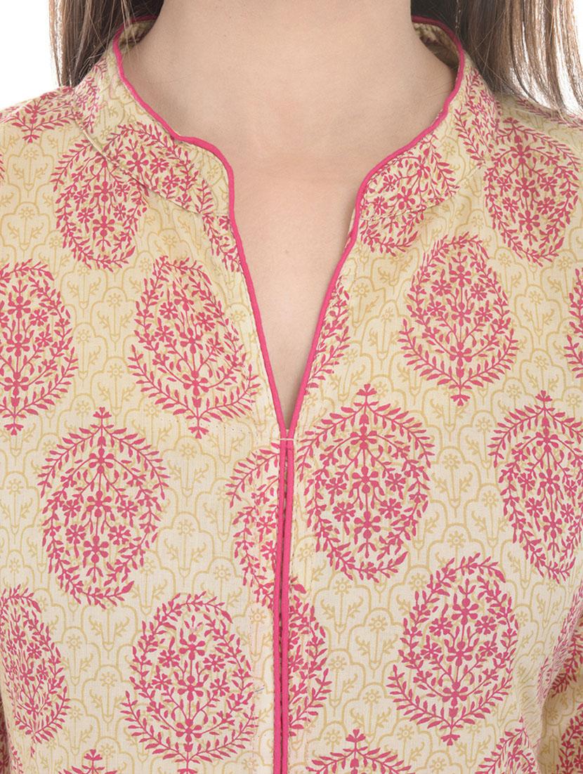 pink cotton kurta - 10710752 - Zoom Image - 4