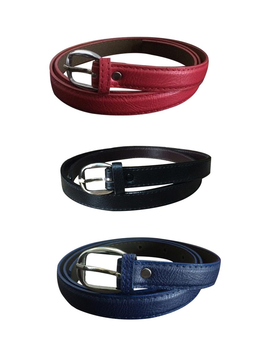 Red, Black, Blue Leatherette Combos Belt - By