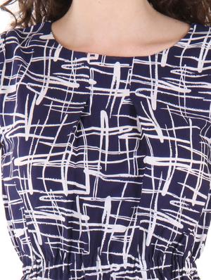 navy blue poly crepe dress - 10720028 - Standard Image - 4