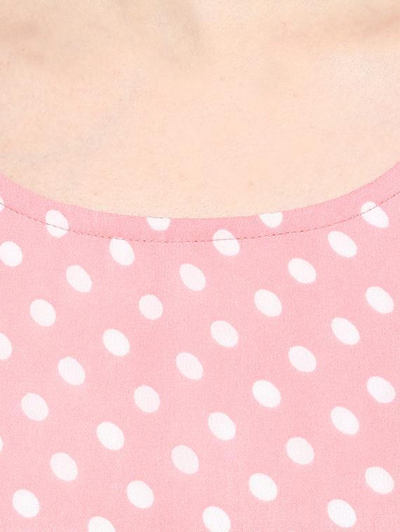 polka dot belted a-line dress - 10742902 - Zoom Image - 4