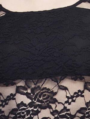 floral mesh laced peplum dress - 10743742 - Standard Image - 4