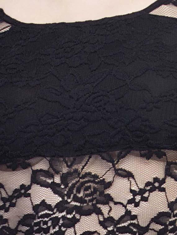 floral mesh laced peplum dress - 10743742 - Zoom Image - 4