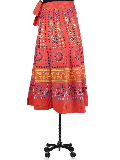 printed flared wrap skirt - 1076194 - Very Small Image - 1