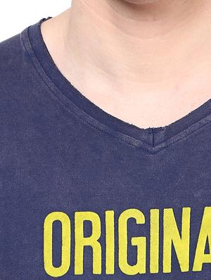 blue cotton chest print t-shirt - 10795170 - Standard Image - 4