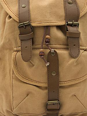 Beige canvas backpack - 1080809 - Standard Image - 4