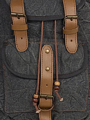Grey canvas backpack - 1080812 - Standard Image - 4
