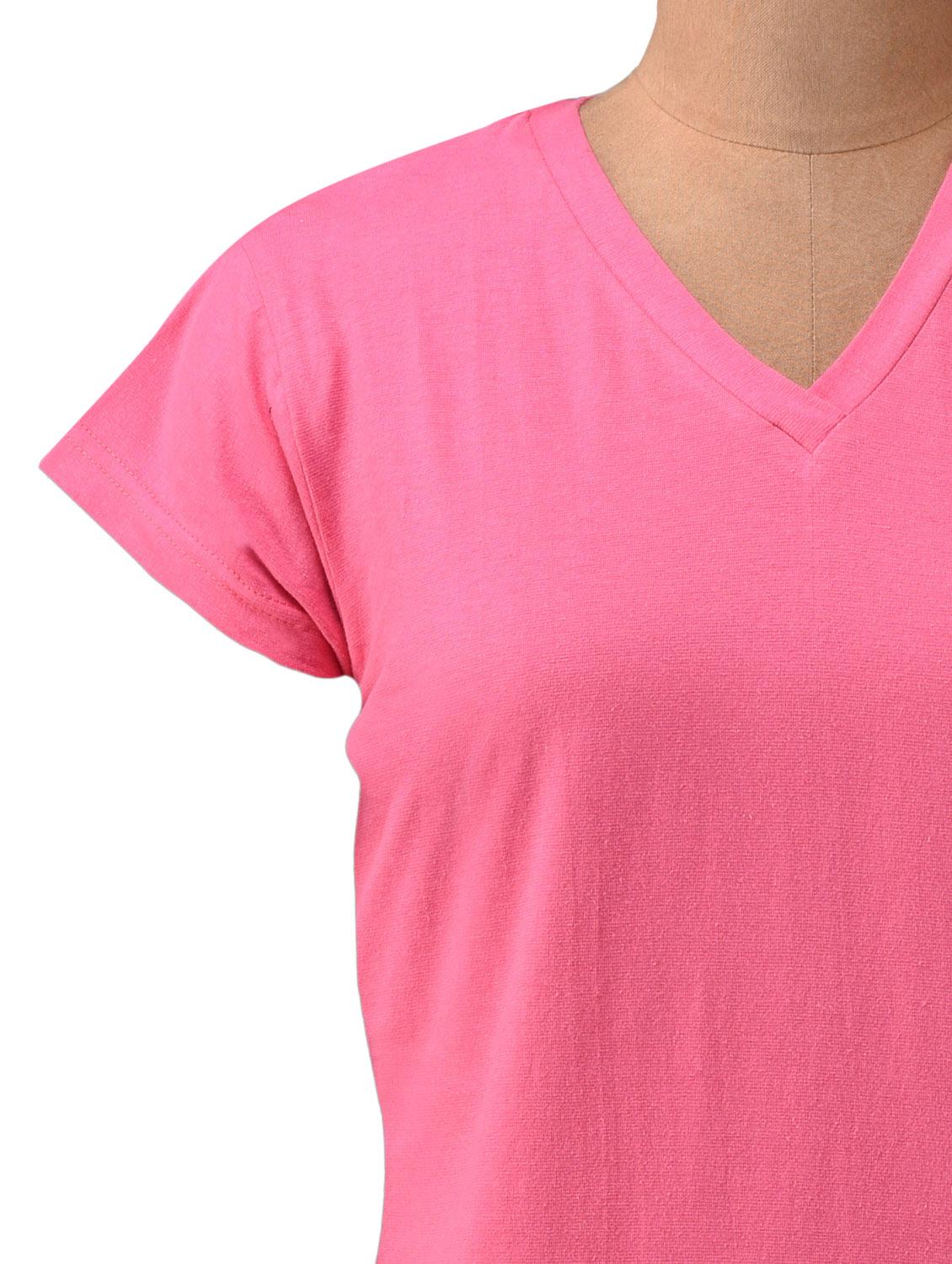 Pink V - Neck Cotton Knit Top - 1081350 - Zoom Image - 4
