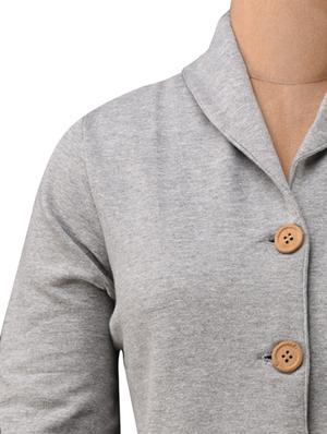 Grey Cotton Fleece Jacket - 1081353 - Standard Image - 4