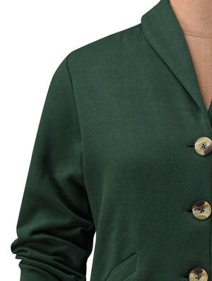 Dark Green Cotton Fleece Jacket - 1081357 - Standard Image - 4
