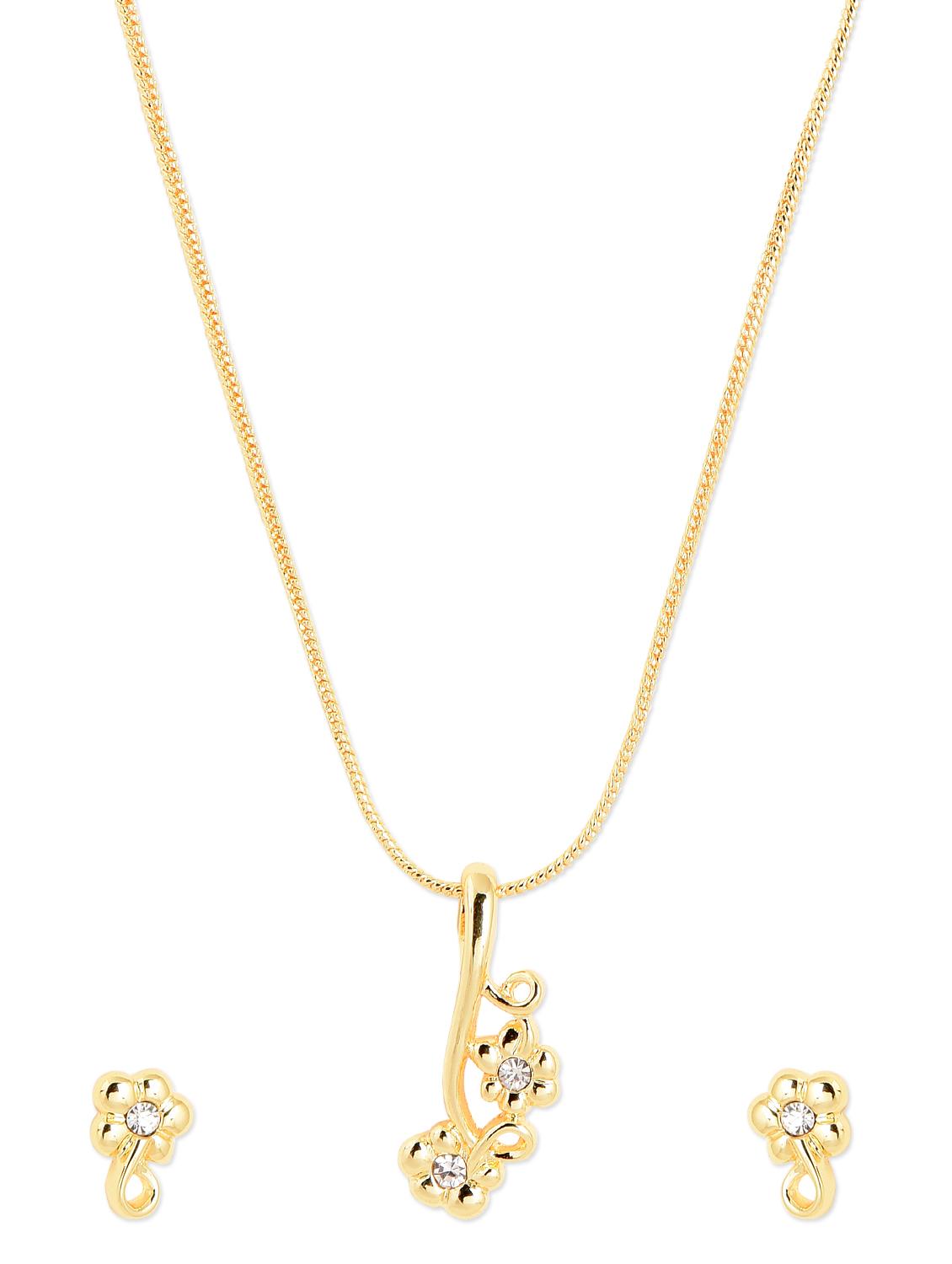 Gold Metal Alloy Pendant Set - Golden Peacock