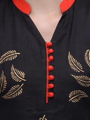 black rayon straight kurta - 10819821 - Standard Image - 4