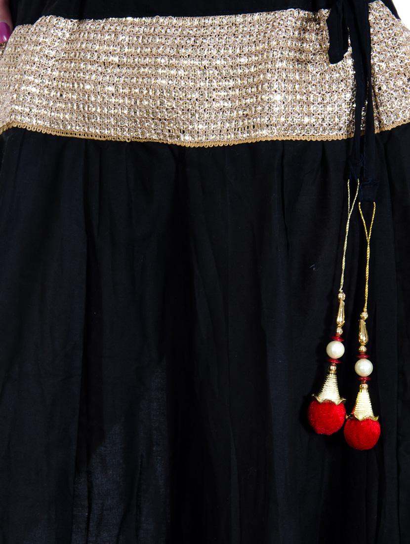 black cotton aline skirts - 10826010 - Zoom Image - 4