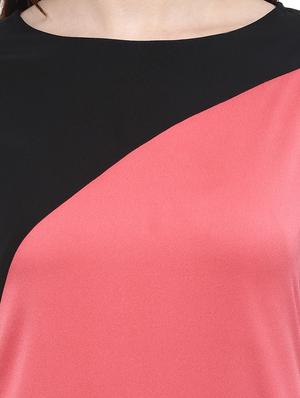 black,peach crepe kurta - 10830321 - Standard Image - 4