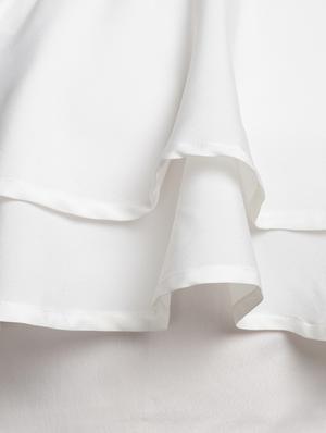 white polyester ruffle top - 10841178 - Standard Image - 4