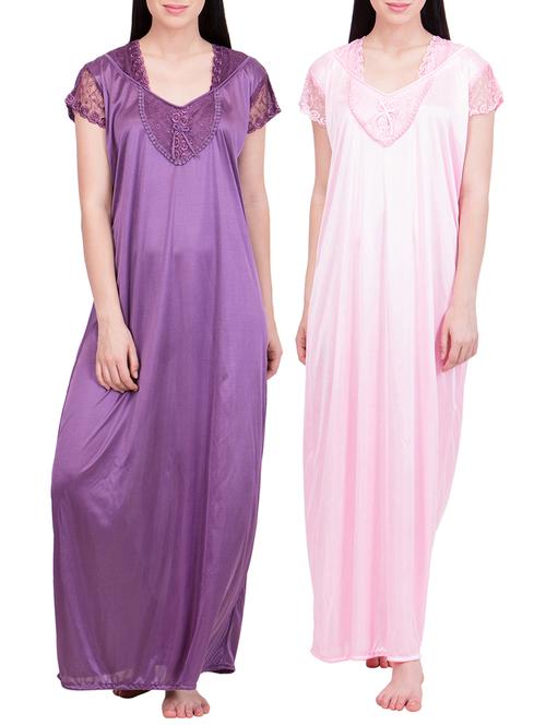 purple ,pink satin nightwear - 10841346 - Very Small Image - 1
