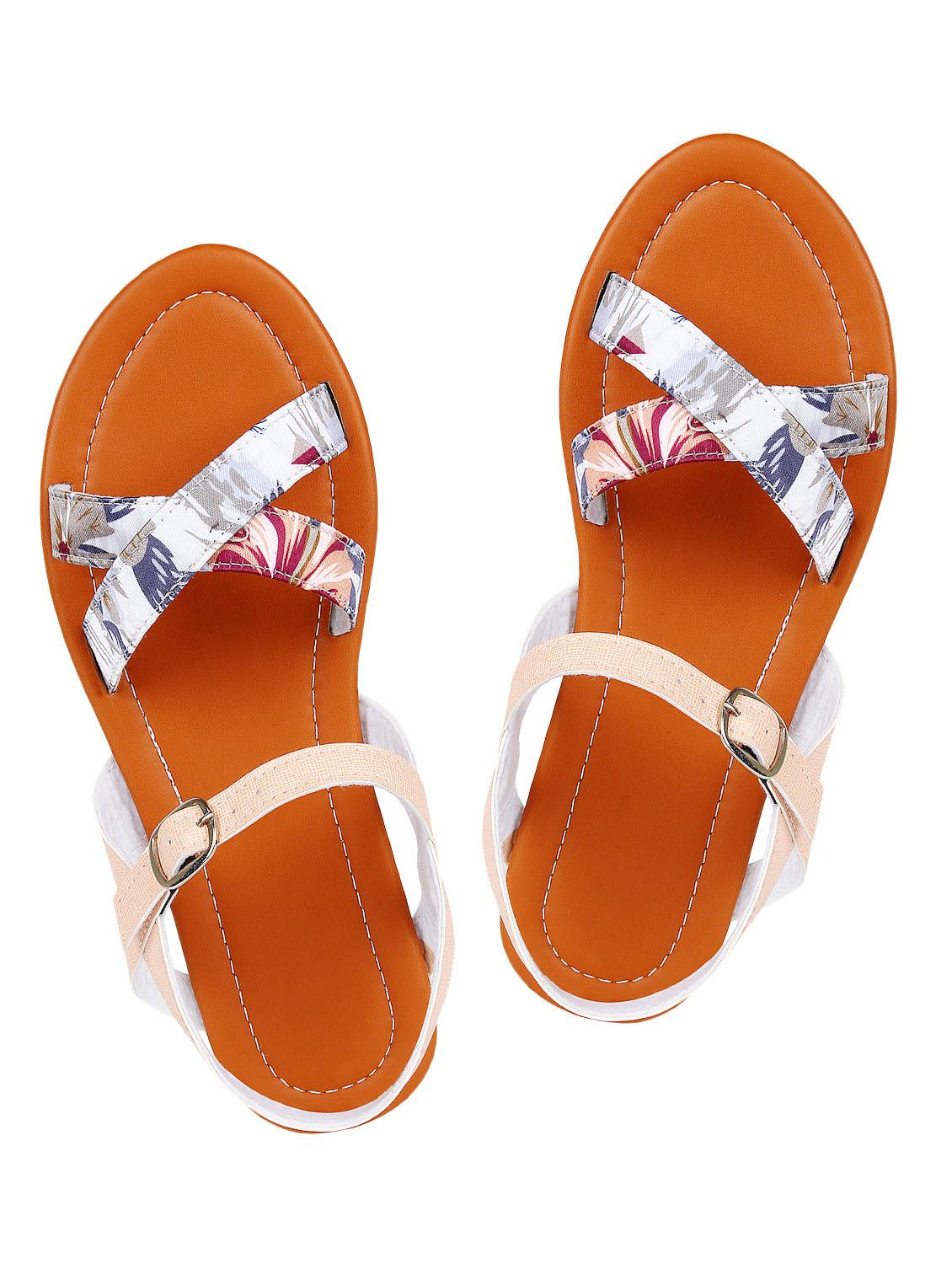 pink leatherette ankle strap sandals - 10842636 - Zoom Image - 4